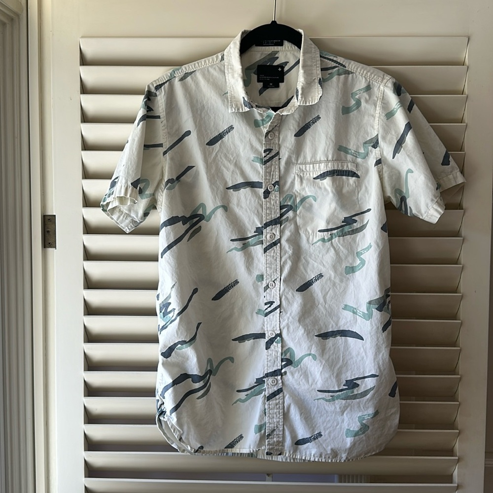 Tavik Wave Print Button Down Shirt